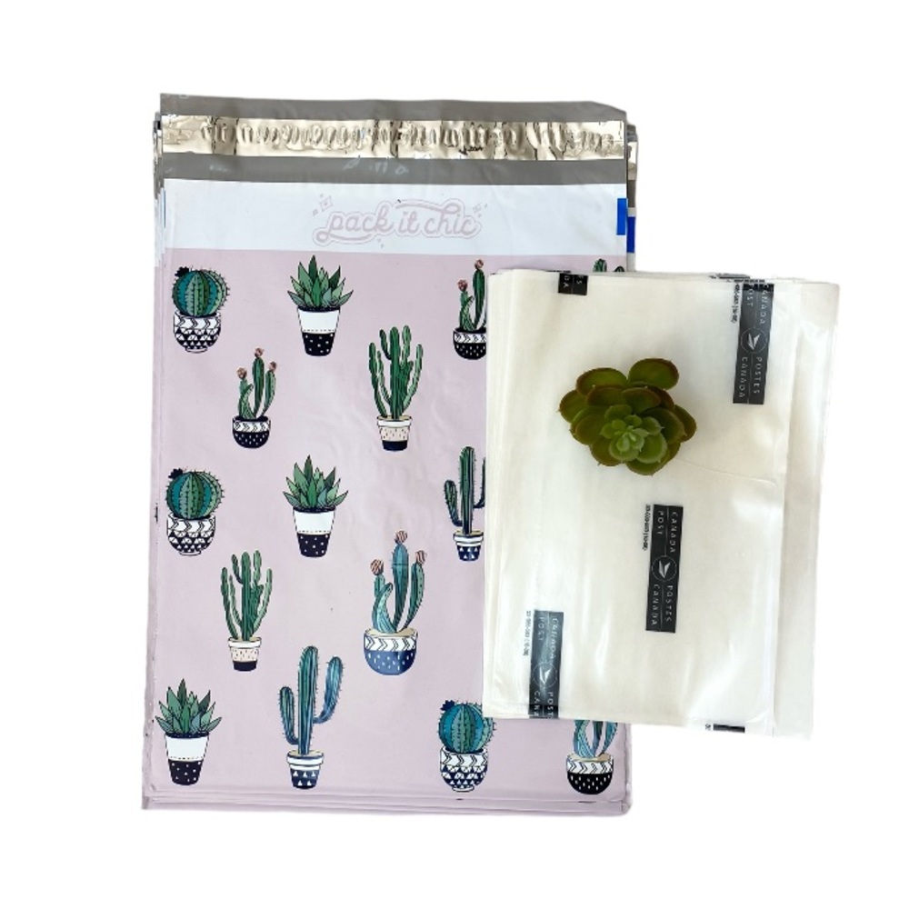 10 Pack Blush Pink With Cactus Poly Mailers Shipping Envelopes New